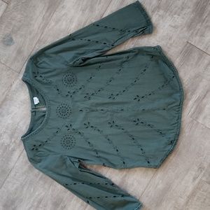 GAP Green Eyelet Top